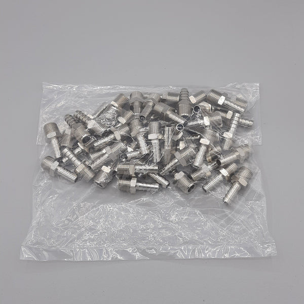 (Bag of 50) 1/4" BSP Taper x 8mm Hosetail