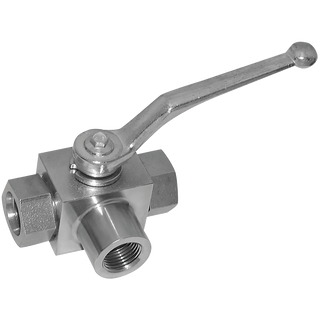 High Pressure Ball Valves - Mild Steel 3 Way 'L' Ported