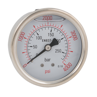 Pressure Gauge 63mm - 1/4" BSP Back Entry 1.6% FSD Accuracy