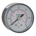 50mm Pressure Gauge - 1/4" BSPT Male Brass, Back/Bottom Entry