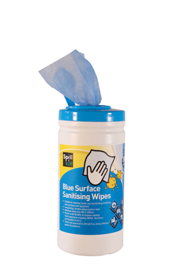 Fosse Liquitrol Spill Kill Blue Surface Sanitising Wipes