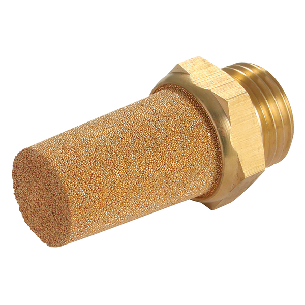 Coned Brass & Sintered Bronze Silencers - 7030 Series Male Thread BSPP & Metric