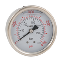 63mm Glycerine-Filled Pressure Gauge - 1/4" BSP, Back/Bottom Entry