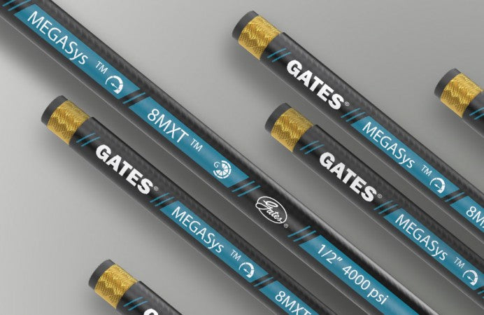 Gates hydraulic hoses, the MegaSys range, focusing on MXT 
