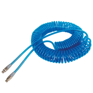 3/8" BSPT Flexi-Coil, 10mm OD x 6.5mm ID  Recoil Hose, Blue
