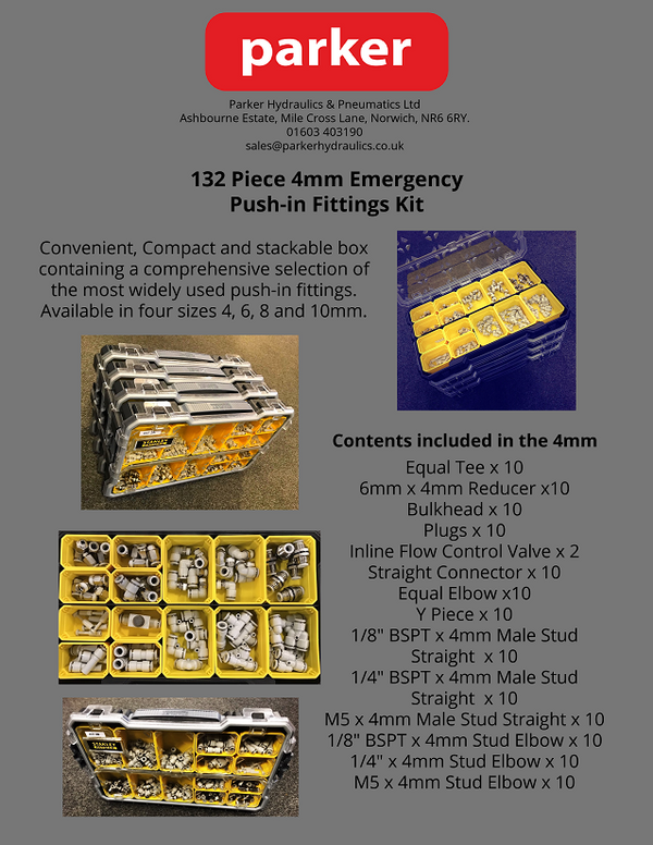 132 Piece 4mm Push-In Fittings Emergency Kit (KIT 2A)